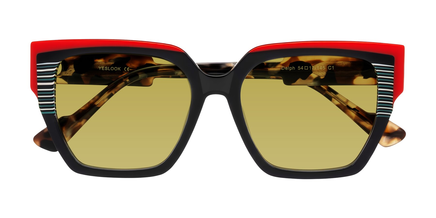 Folded Front of Delph in Crimson Track with Champagne Tinted Lenses