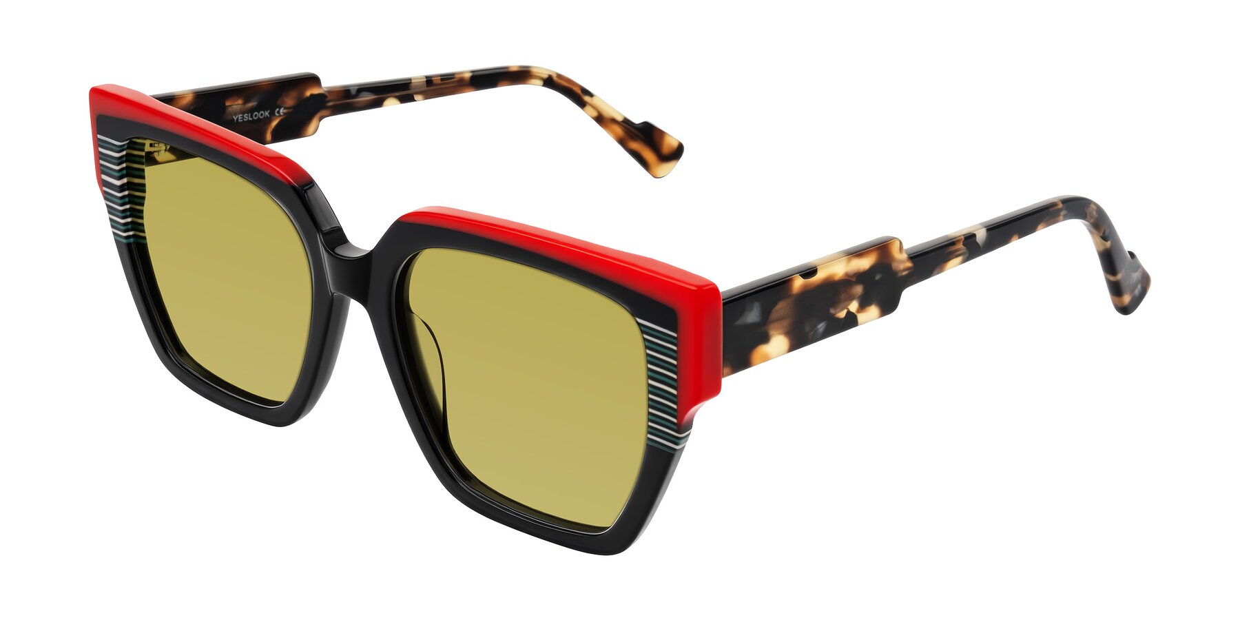 Angle of Delph in Crimson Track with Champagne Tinted Lenses