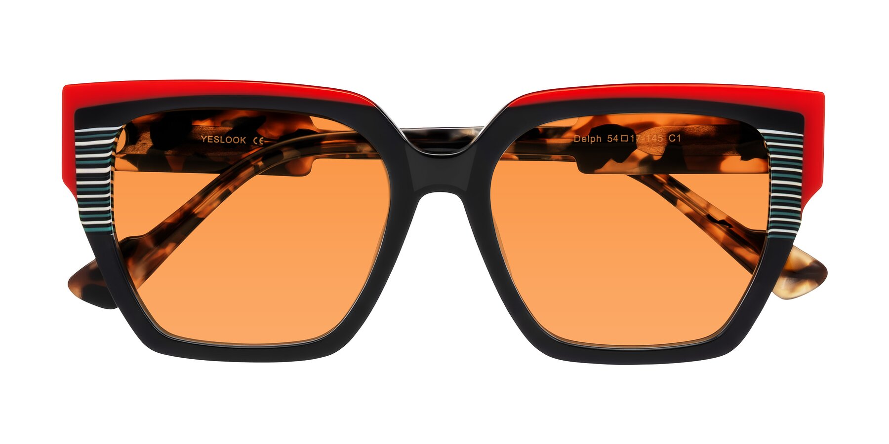 Folded Front of Delph in Crimson Track with Orange Tinted Lenses