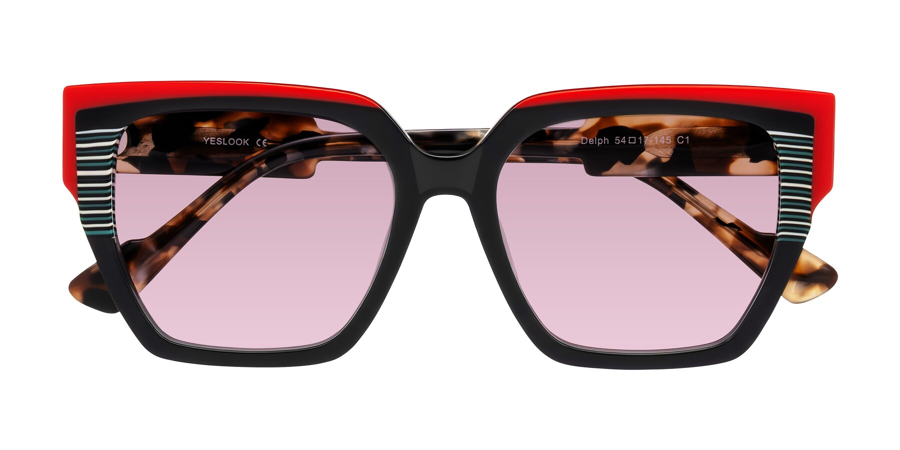 Folded Front of Delph in Crimson Track with Light Wine Tinted Lenses