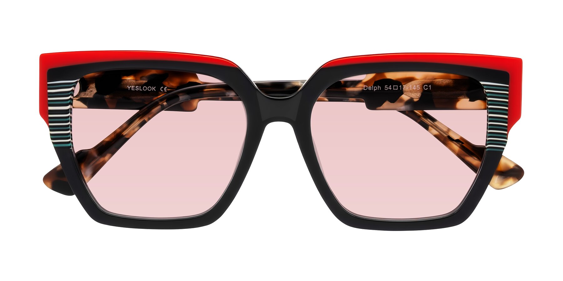 Folded Front of Delph in Crimson Track with Light Garnet Tinted Lenses