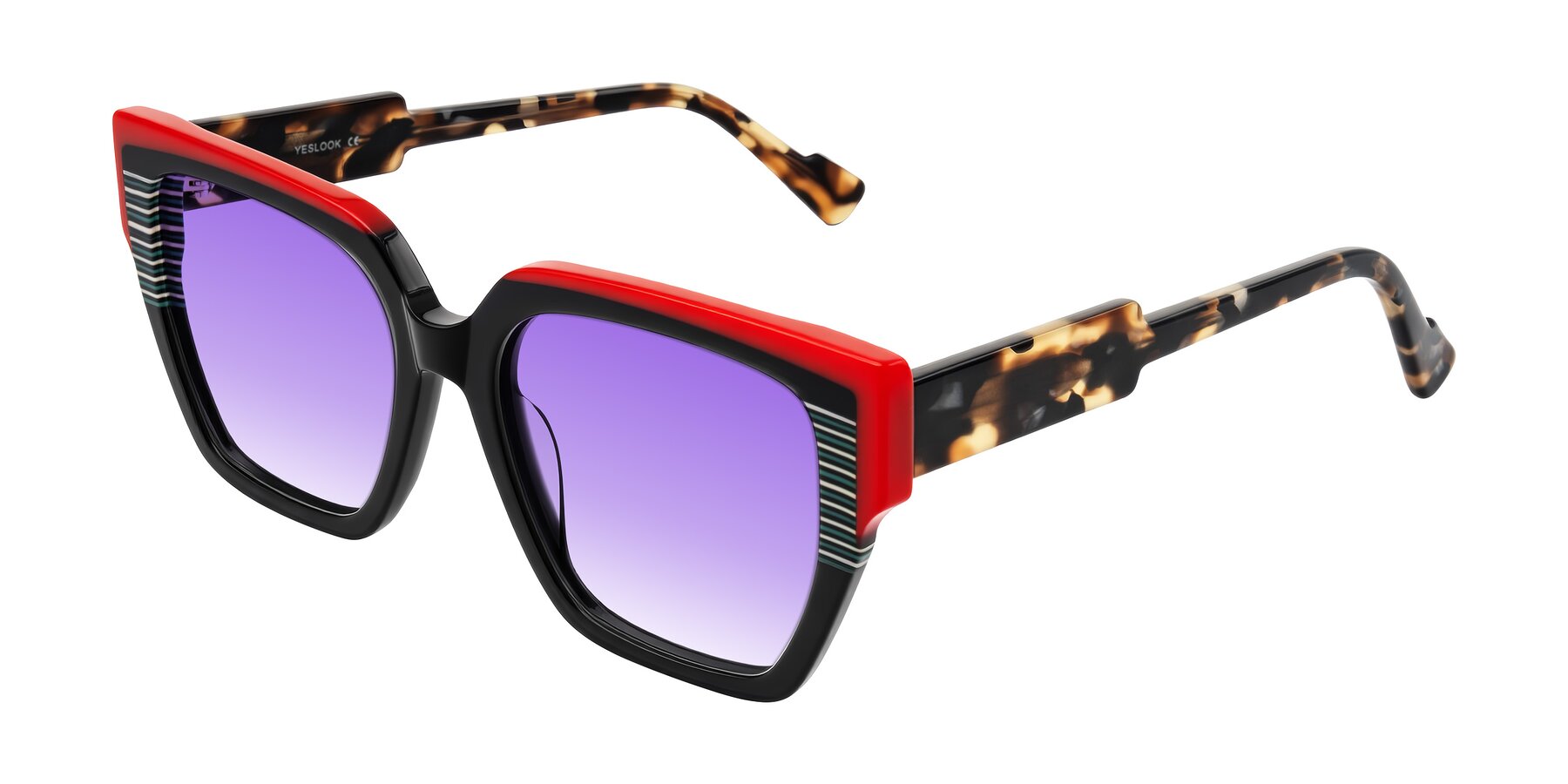 Angle of Delph in Crimson Track with Purple Gradient Lenses