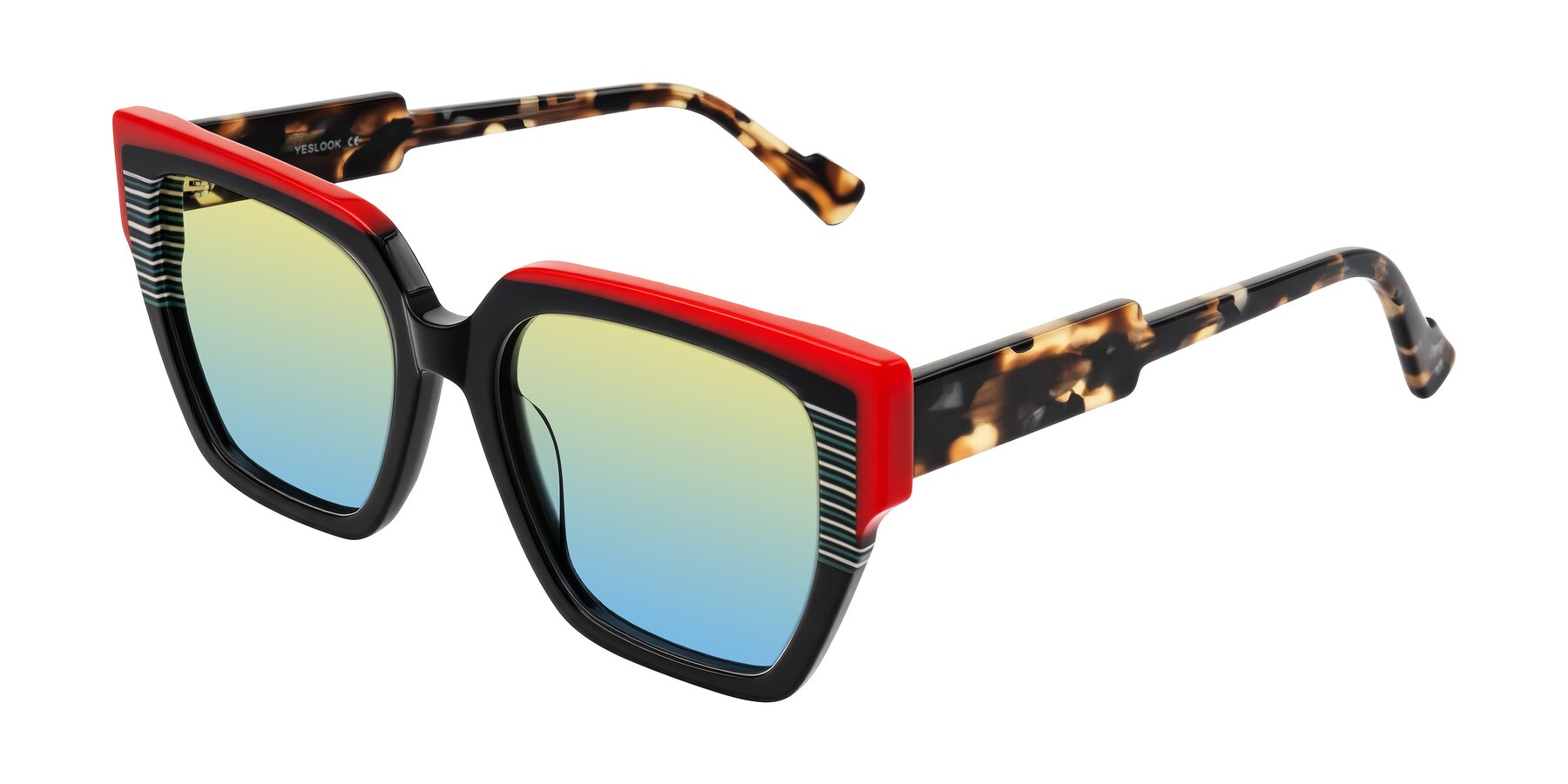 Angle of Delph in Crimson Track with Yellow / Blue Gradient Lenses