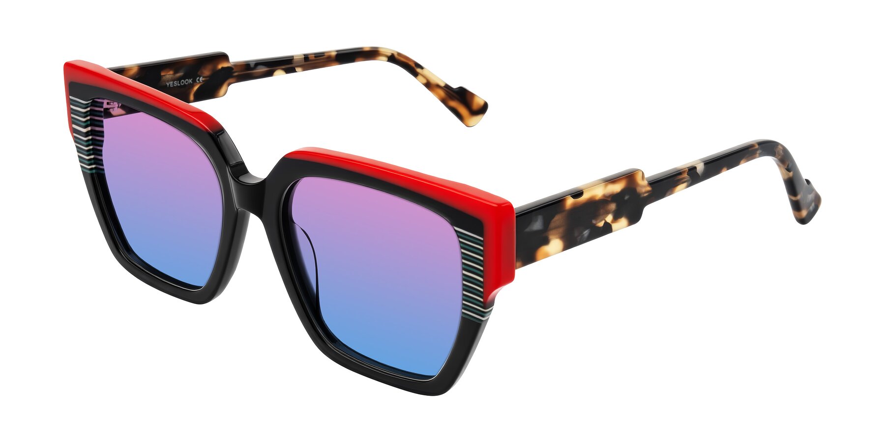 Angle of Delph in Crimson Track with Pink / Blue Gradient Lenses