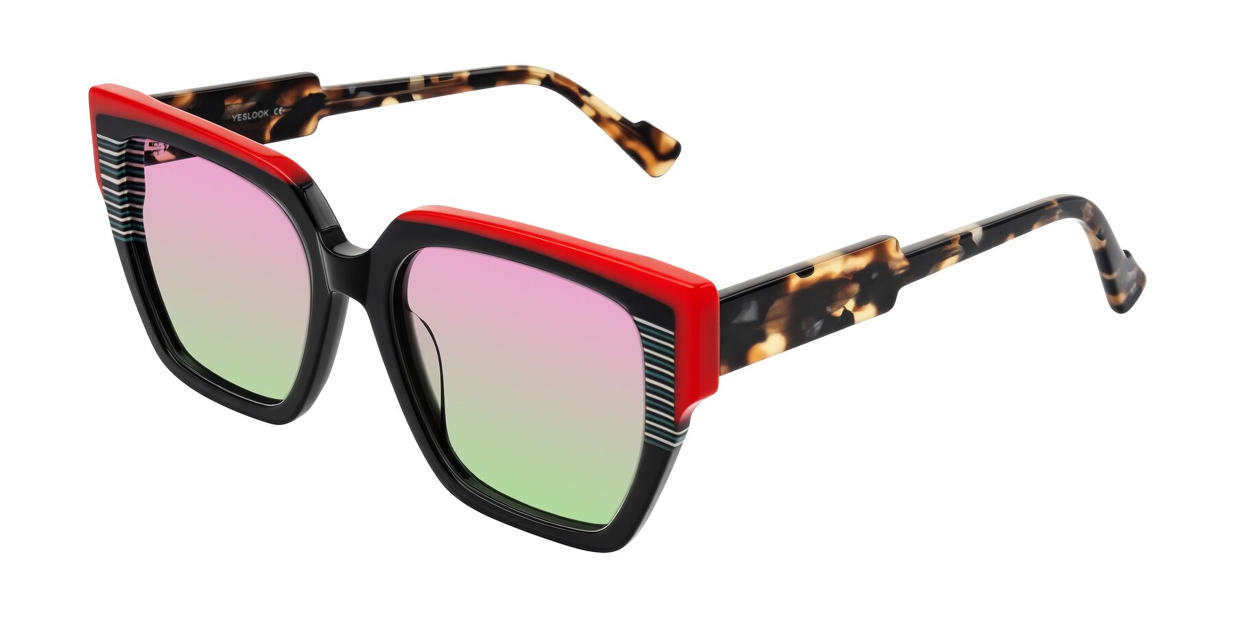 Angle of Delph in Crimson Track with Pink / Green Gradient Lenses