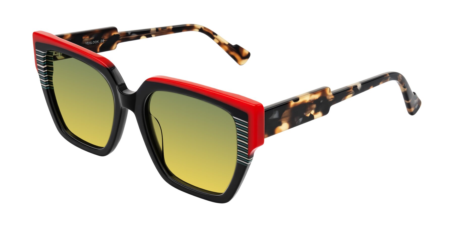 Angle of Delph in Crimson Track with Green / Yellow Gradient Lenses