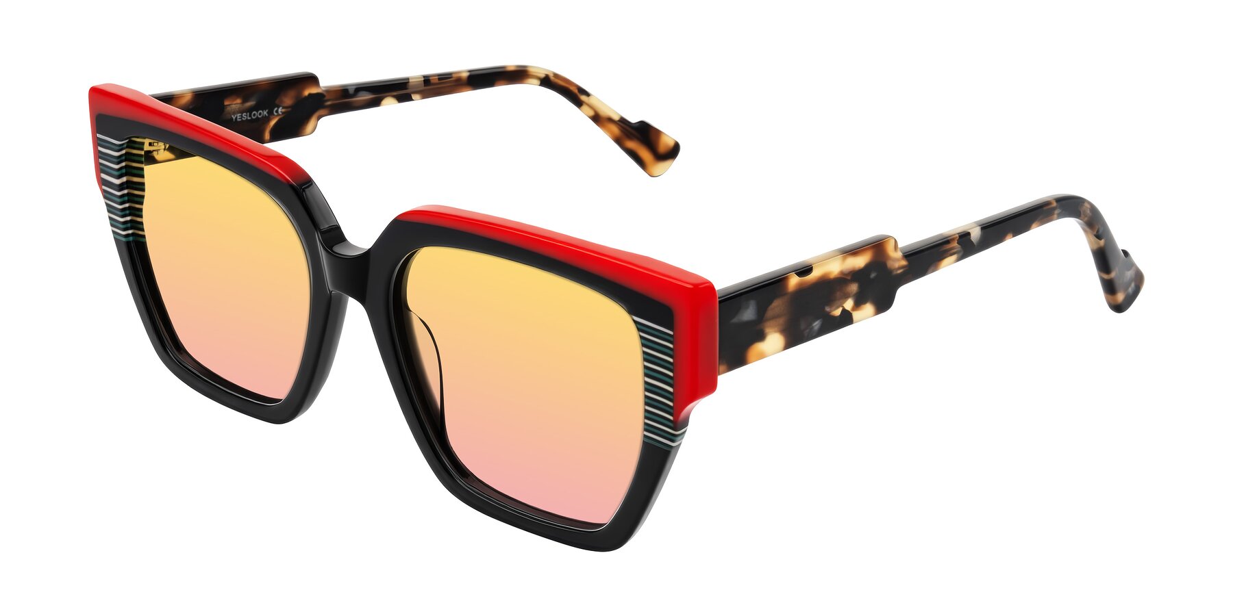 Angle of Delph in Crimson Track with Yellow / Pink Gradient Lenses