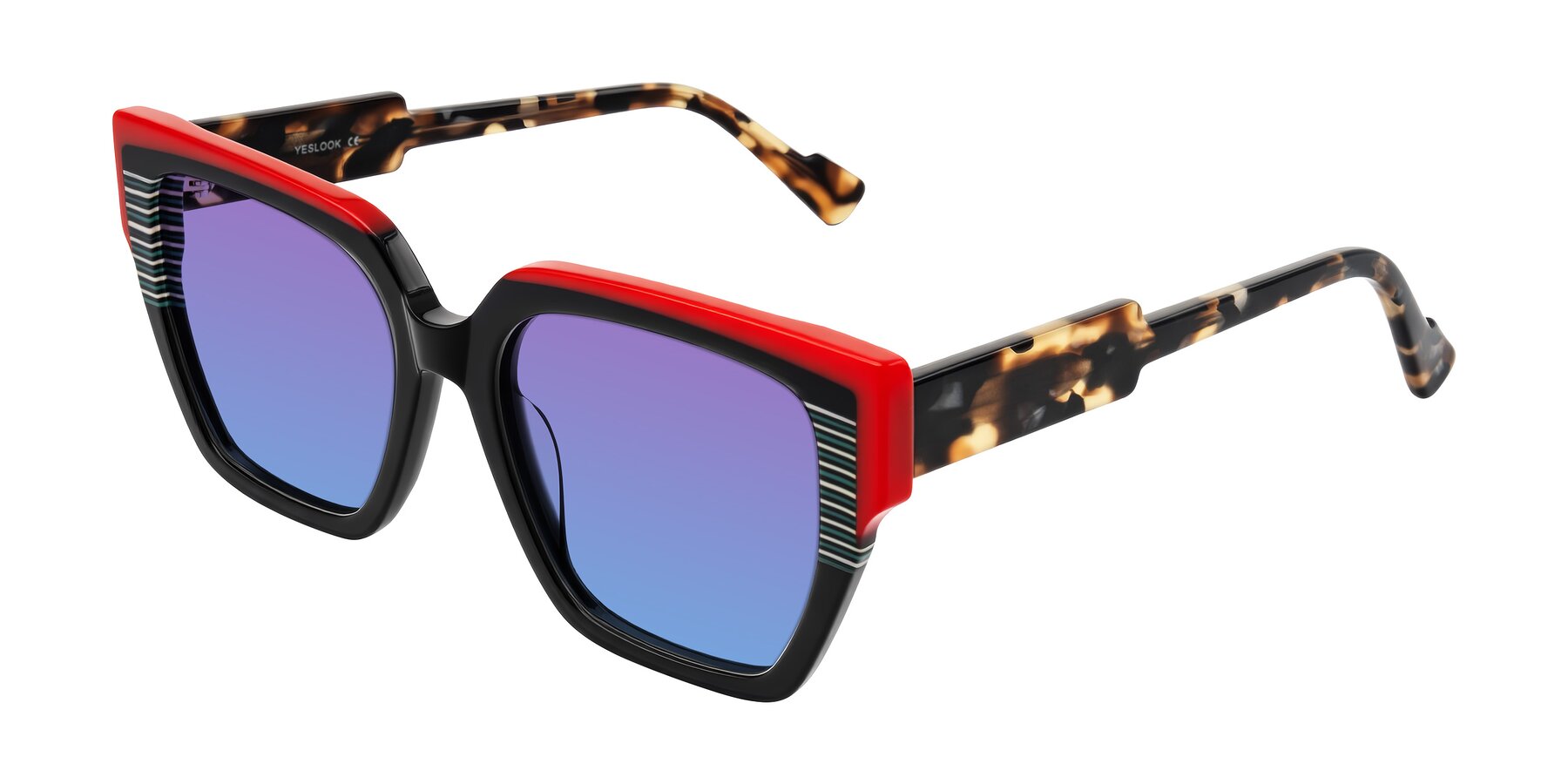 Angle of Delph in Crimson Track with Purple / Blue Gradient Lenses