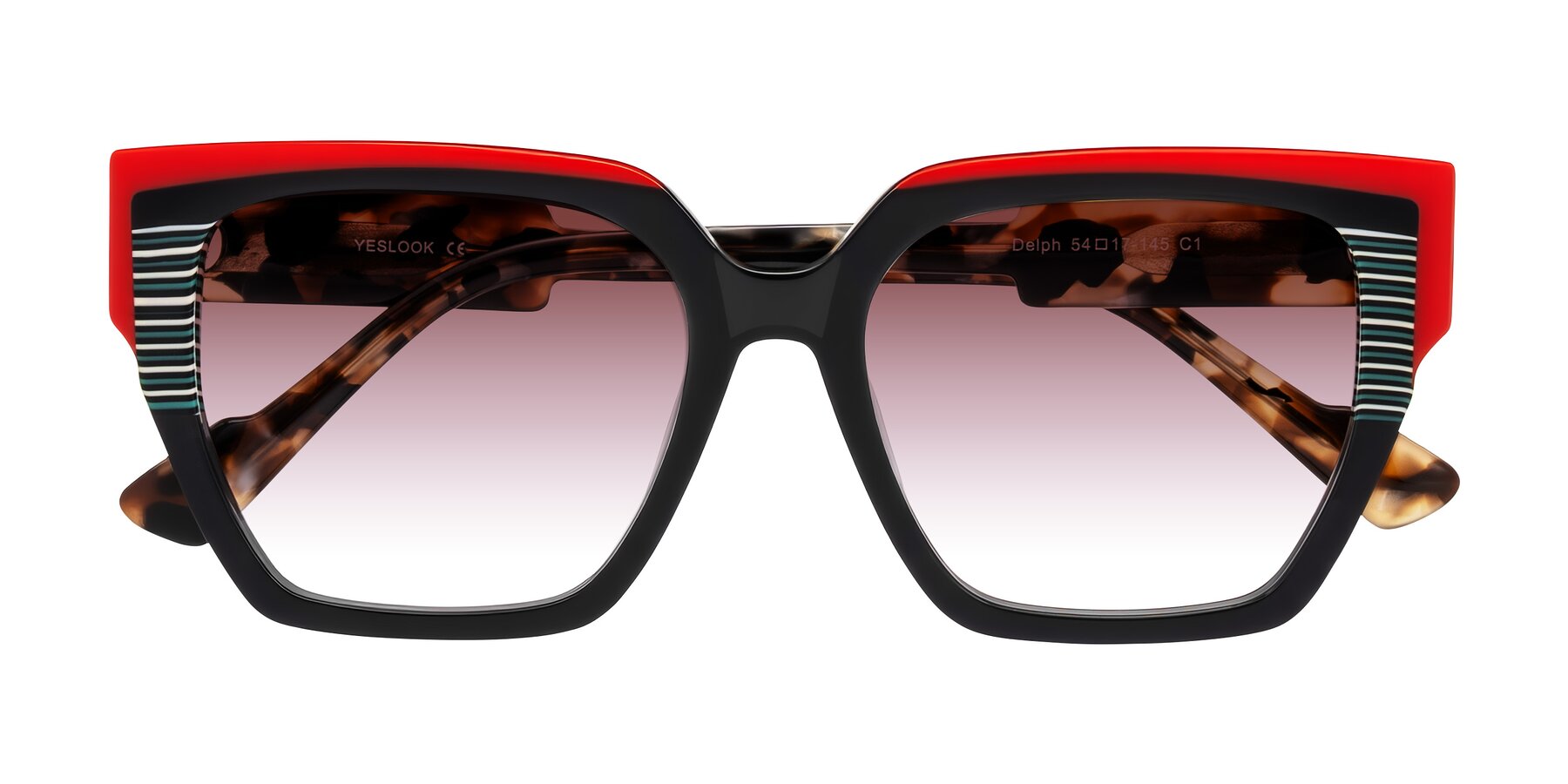 Folded Front of Delph in Crimson Track with Garnet Gradient Lenses