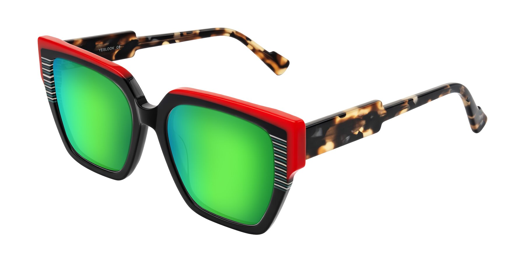 Angle of Delph in Crimson Track with Green Mirrored Lenses