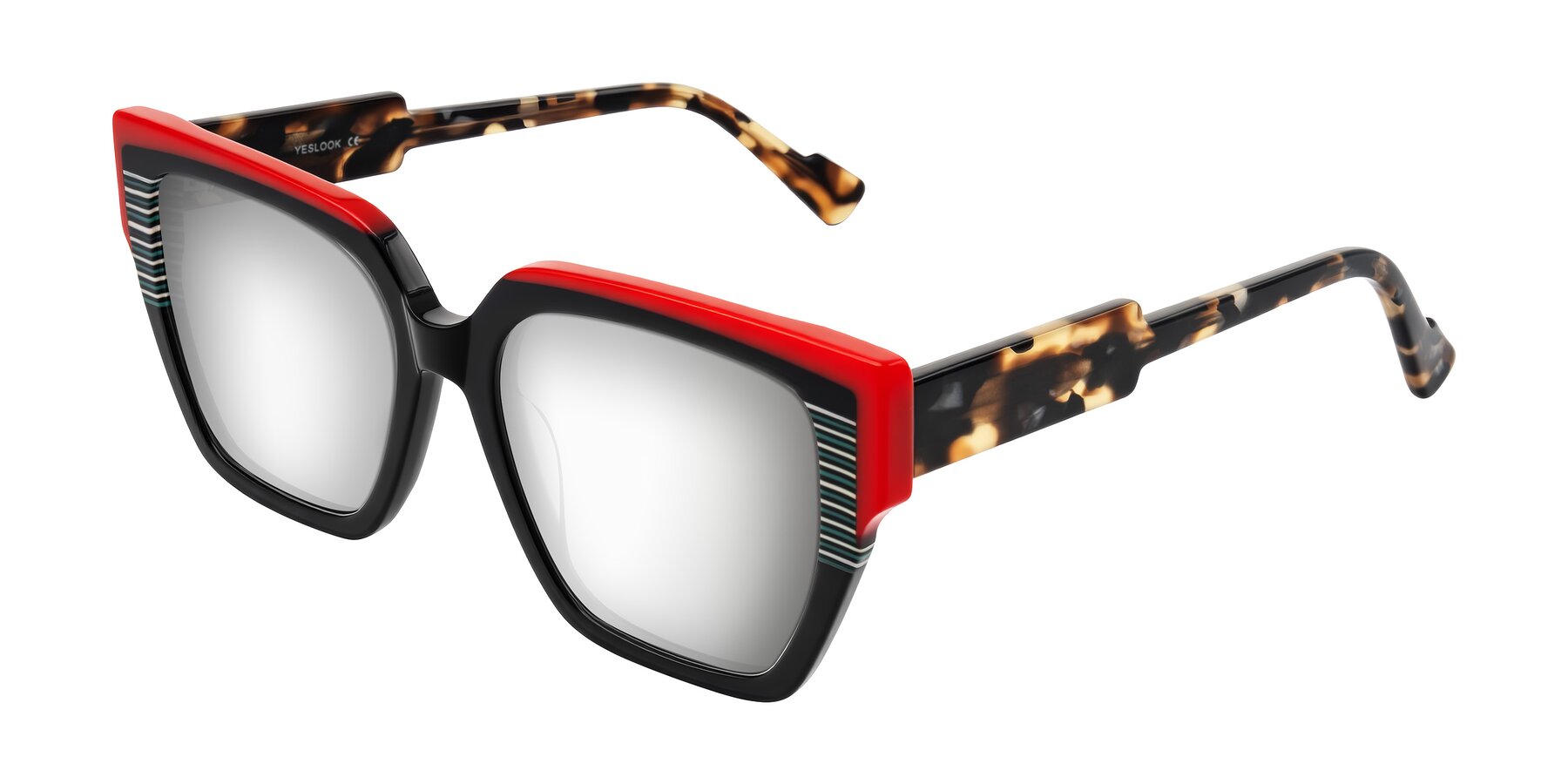 Angle of Delph in Crimson Track with Silver Mirrored Lenses