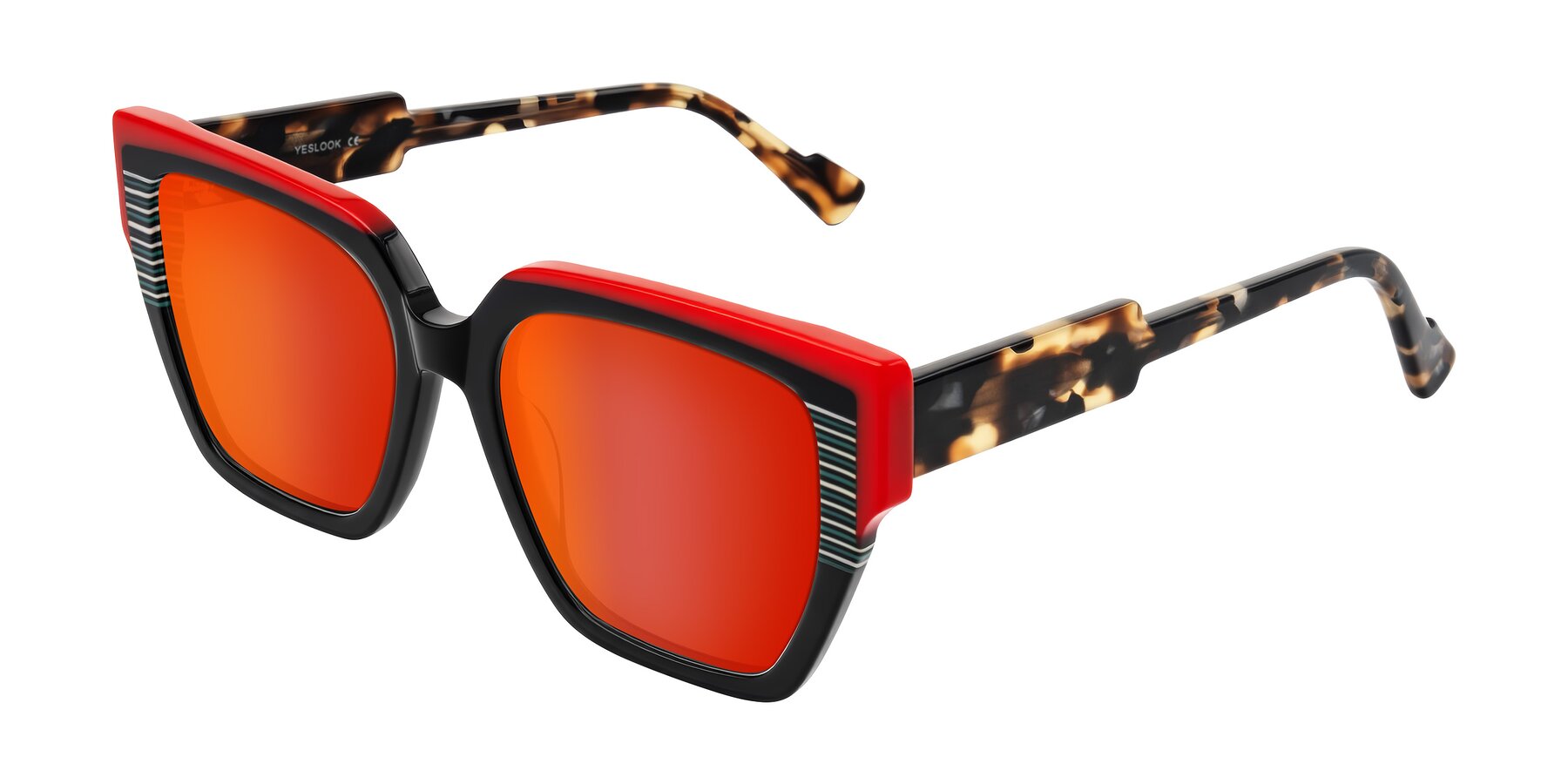 Angle of Delph in Crimson Track with Red Gold Mirrored Lenses