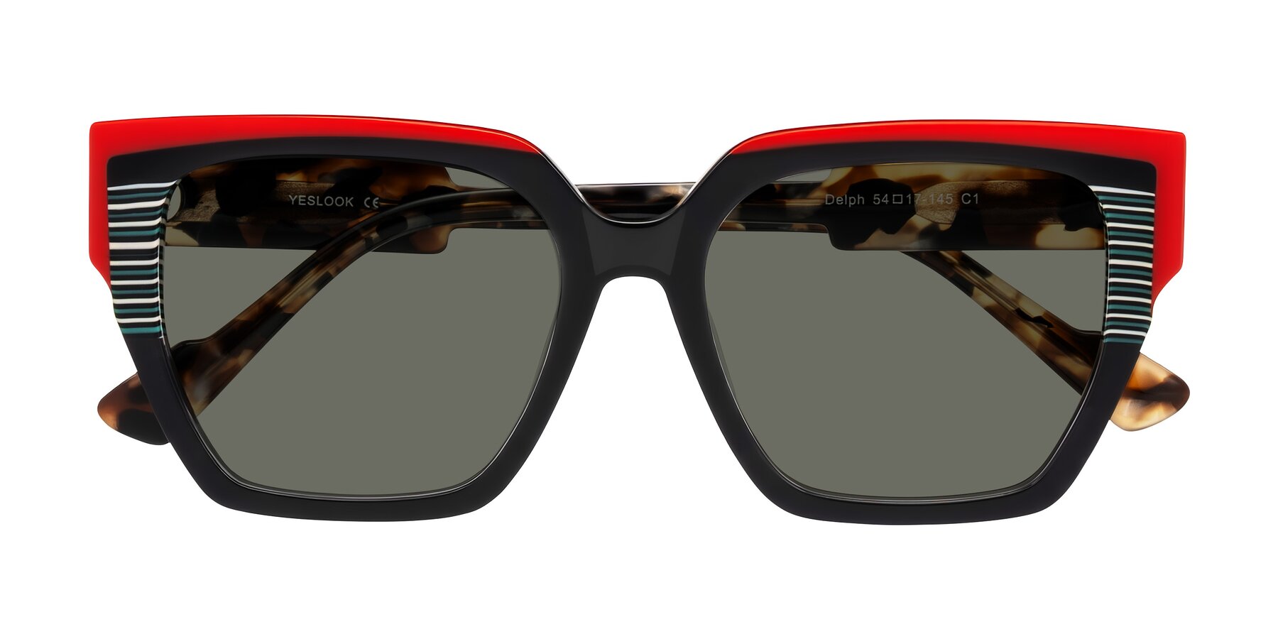Folded Front of Delph in Crimson Track with Gray Polarized Lenses