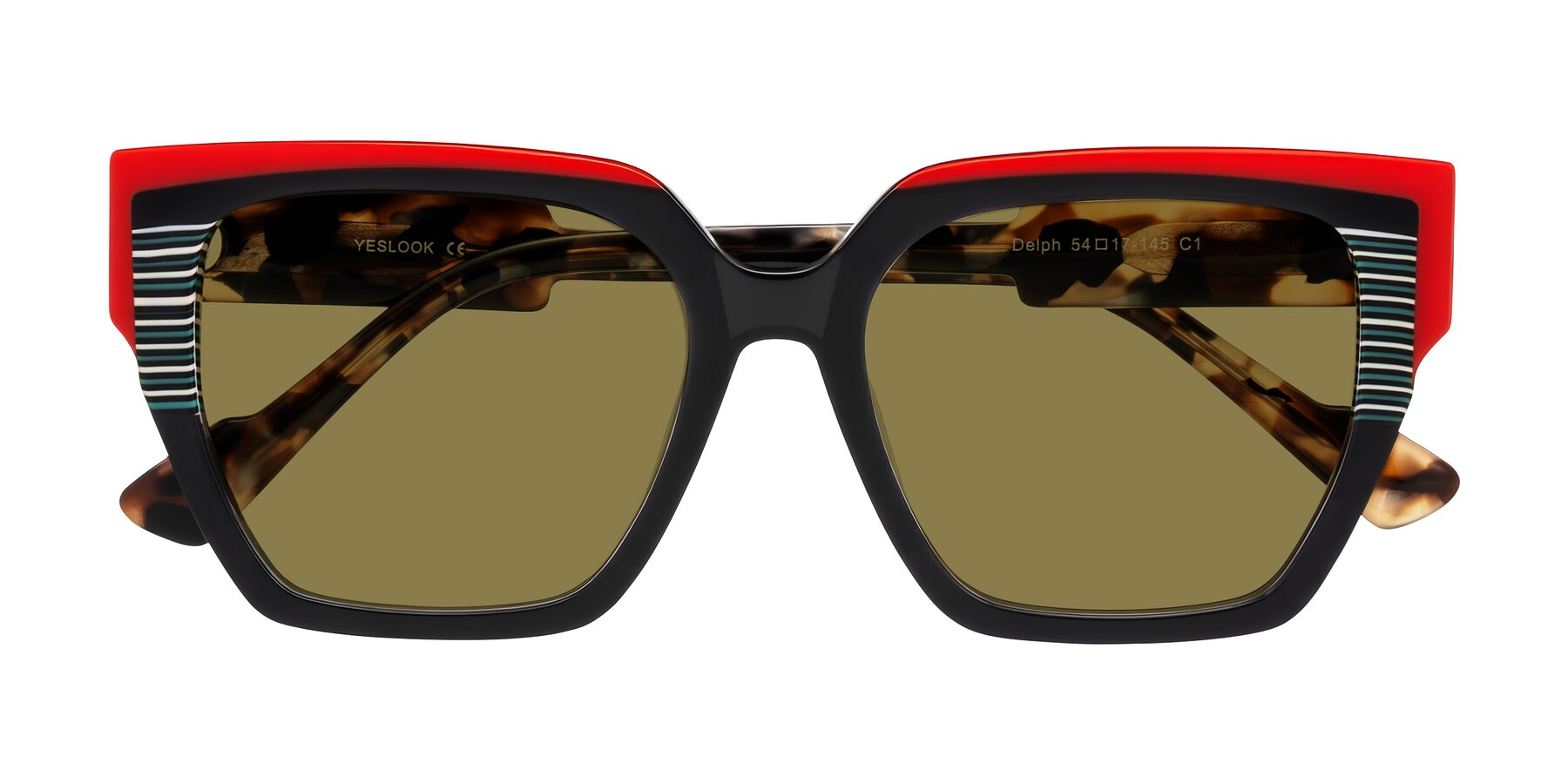 Folded Front of Delph in Crimson Track with Brown Polarized Lenses