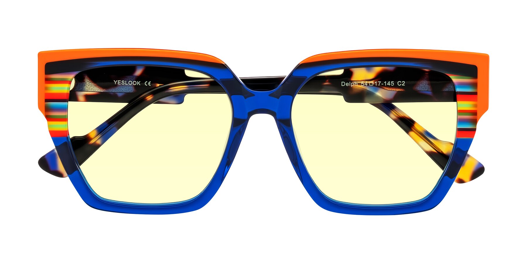 Folded Front of Delph in Cobalt Sprint with Light Yellow Tinted Lenses