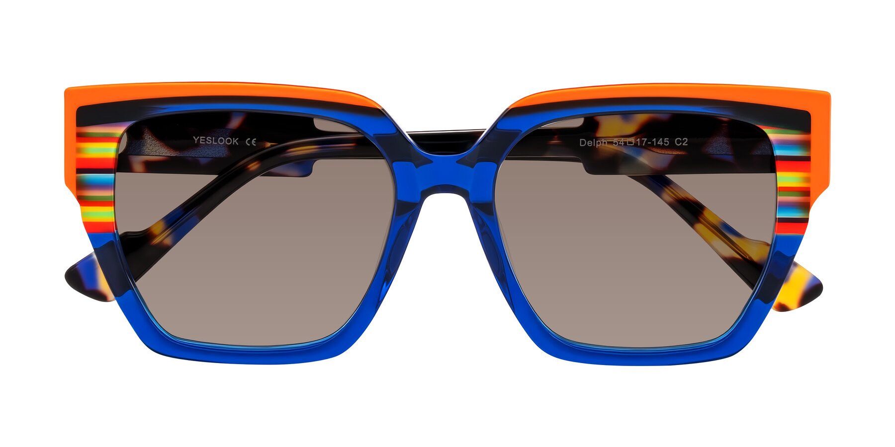 Folded Front of Delph in Cobalt Sprint with Medium Brown Tinted Lenses
