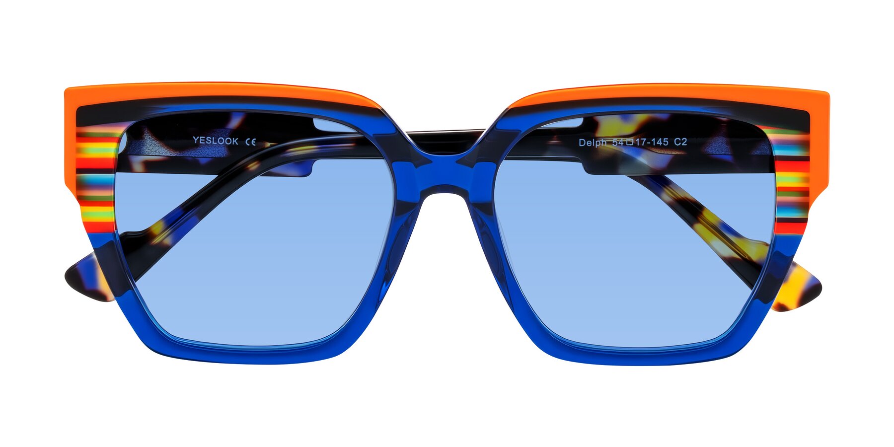 Folded Front of Delph in Cobalt Sprint with Medium Blue Tinted Lenses