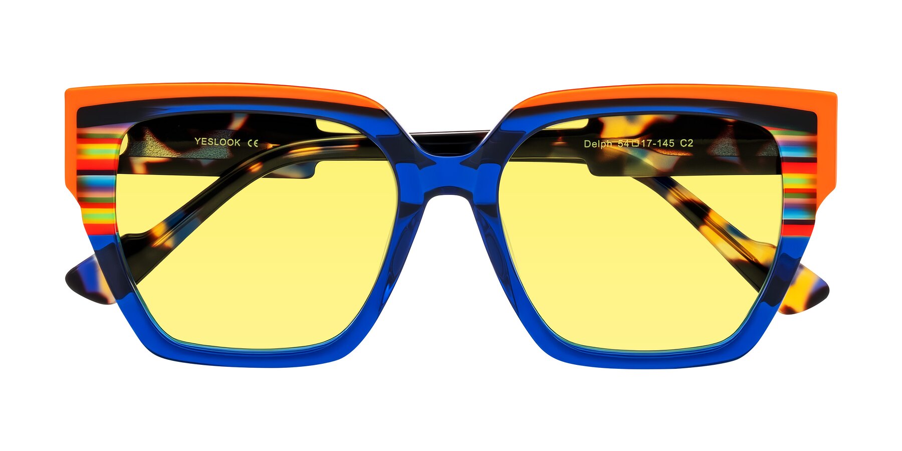 Folded Front of Delph in Cobalt Sprint with Medium Yellow Tinted Lenses