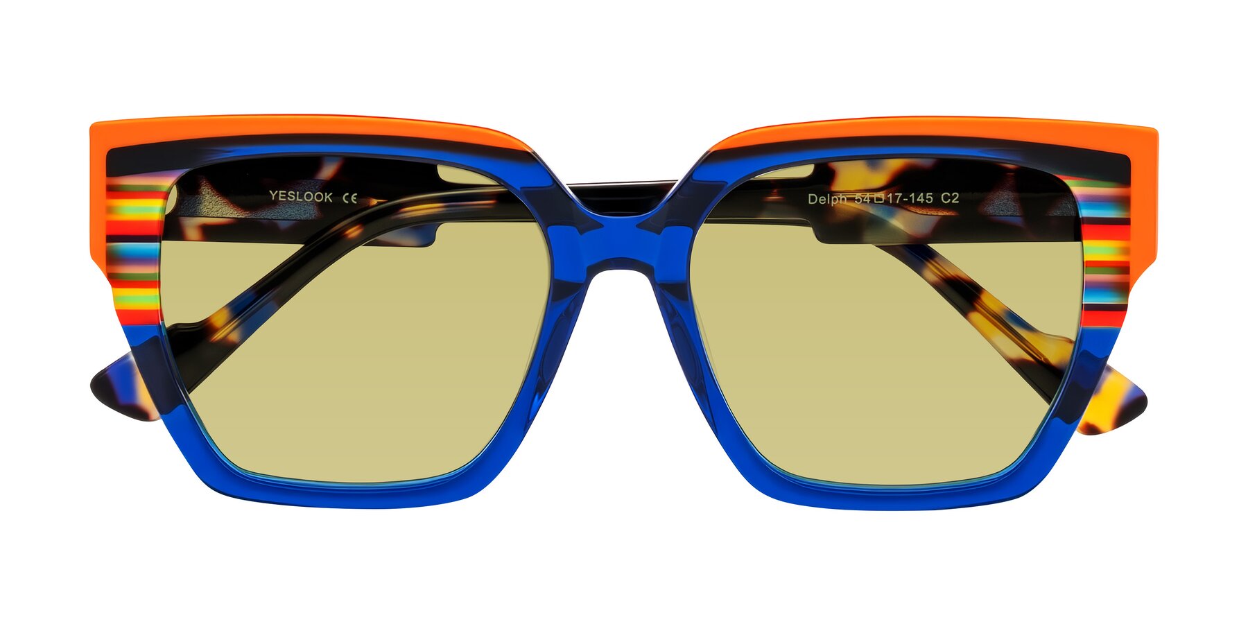 Folded Front of Delph in Cobalt Sprint with Medium Champagne Tinted Lenses