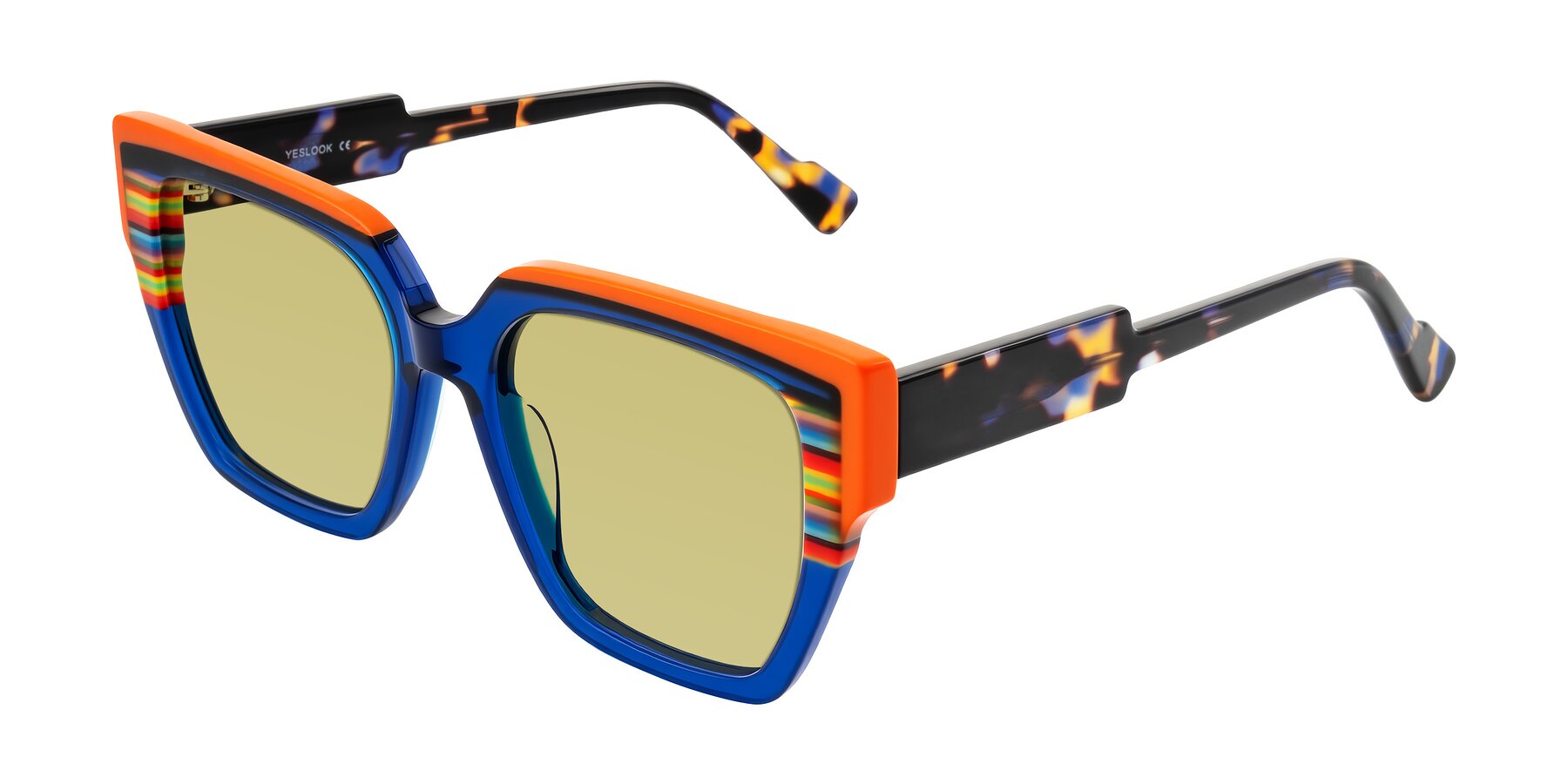 Angle of Delph in Cobalt Sprint with Medium Champagne Tinted Lenses