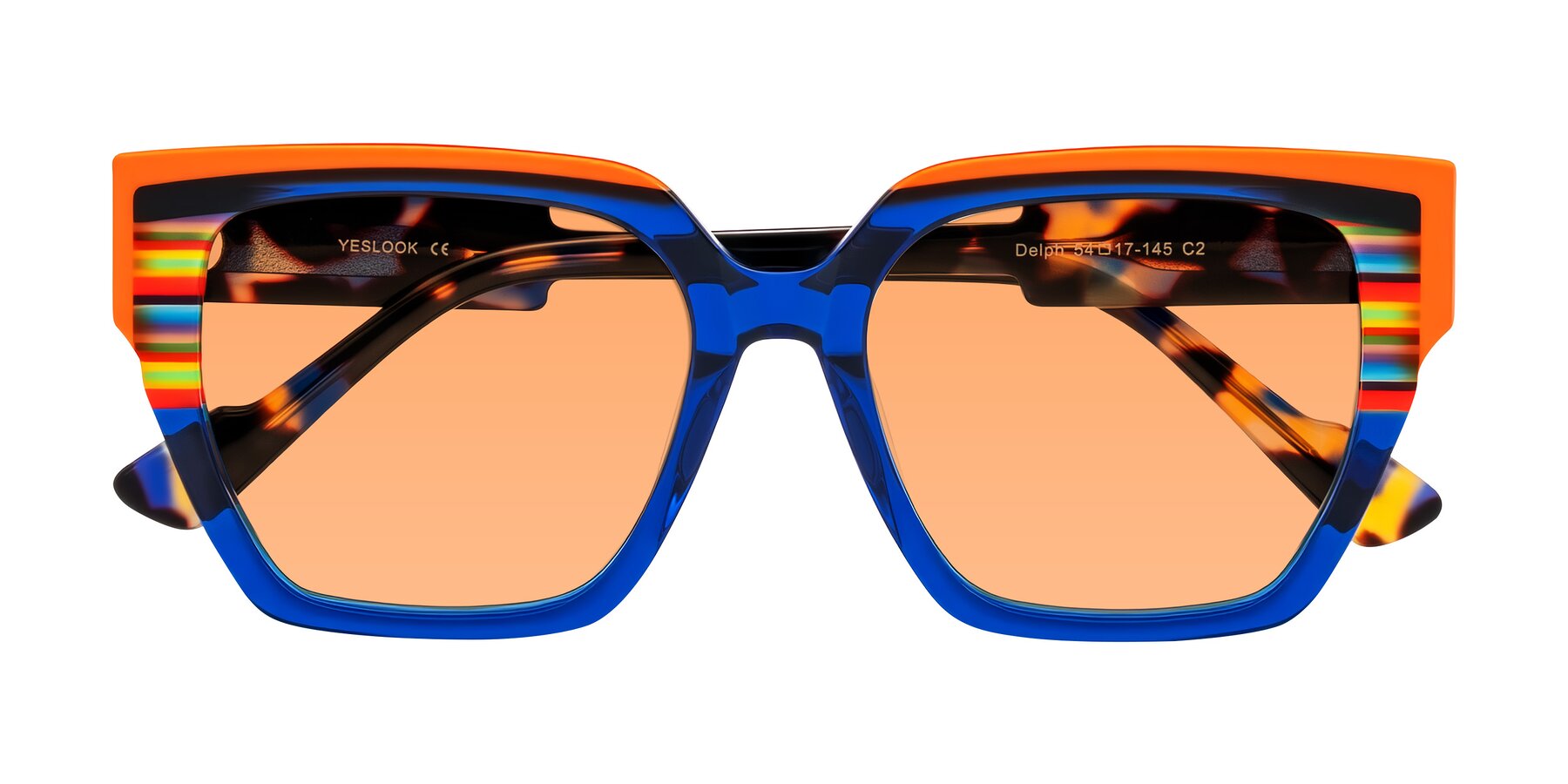 Folded Front of Delph in Cobalt Sprint with Medium Orange Tinted Lenses