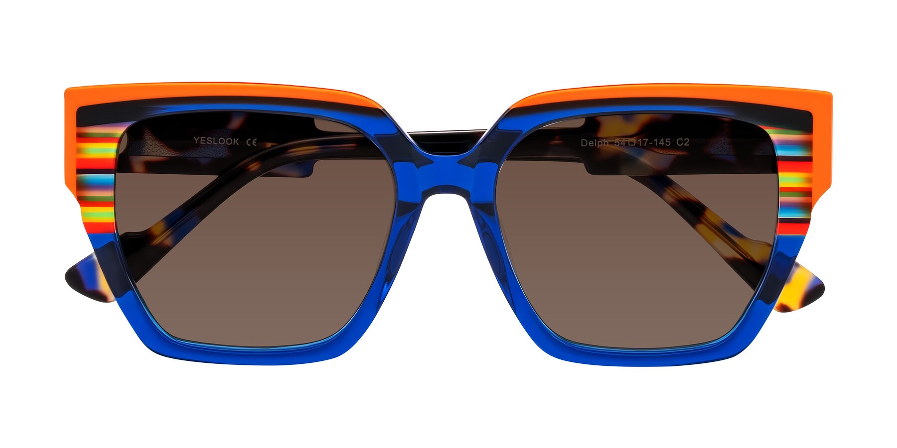 Folded Front of Delph in Cobalt Sprint with Brown Tinted Lenses
