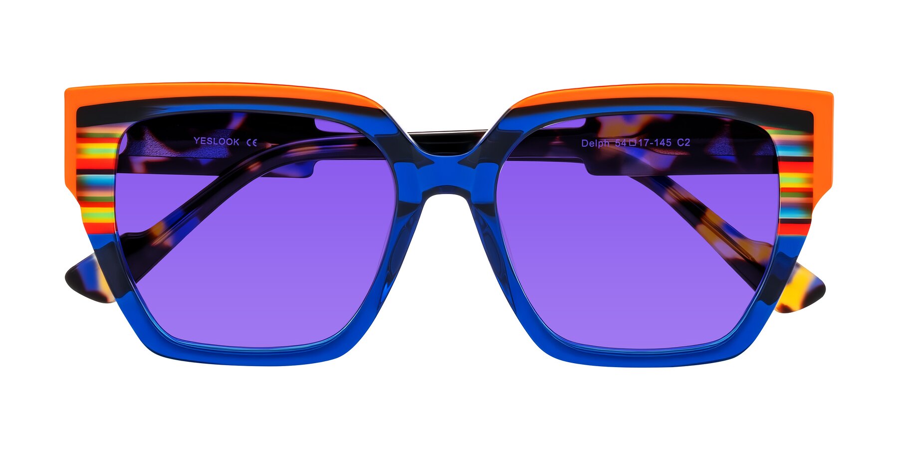 Folded Front of Delph in Cobalt Sprint with Purple Tinted Lenses