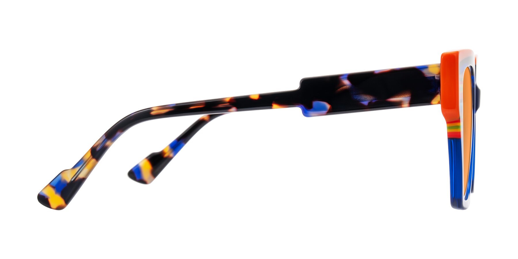 Side of Delph in Cobalt Sprint with Orange Tinted Lenses