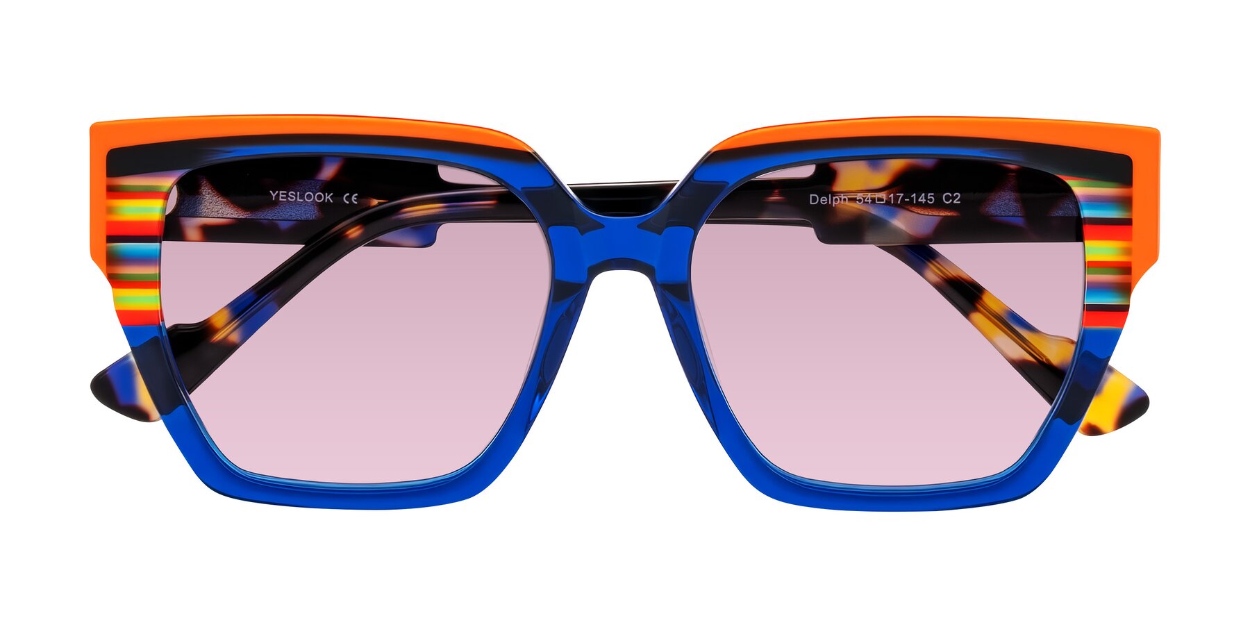 Folded Front of Delph in Cobalt Sprint with Light Wine Tinted Lenses