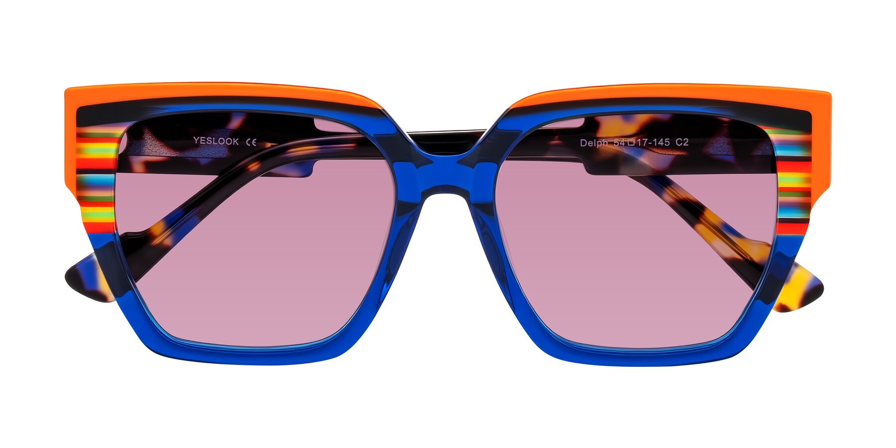 Folded Front of Delph in Cobalt Sprint with Medium Wine Tinted Lenses