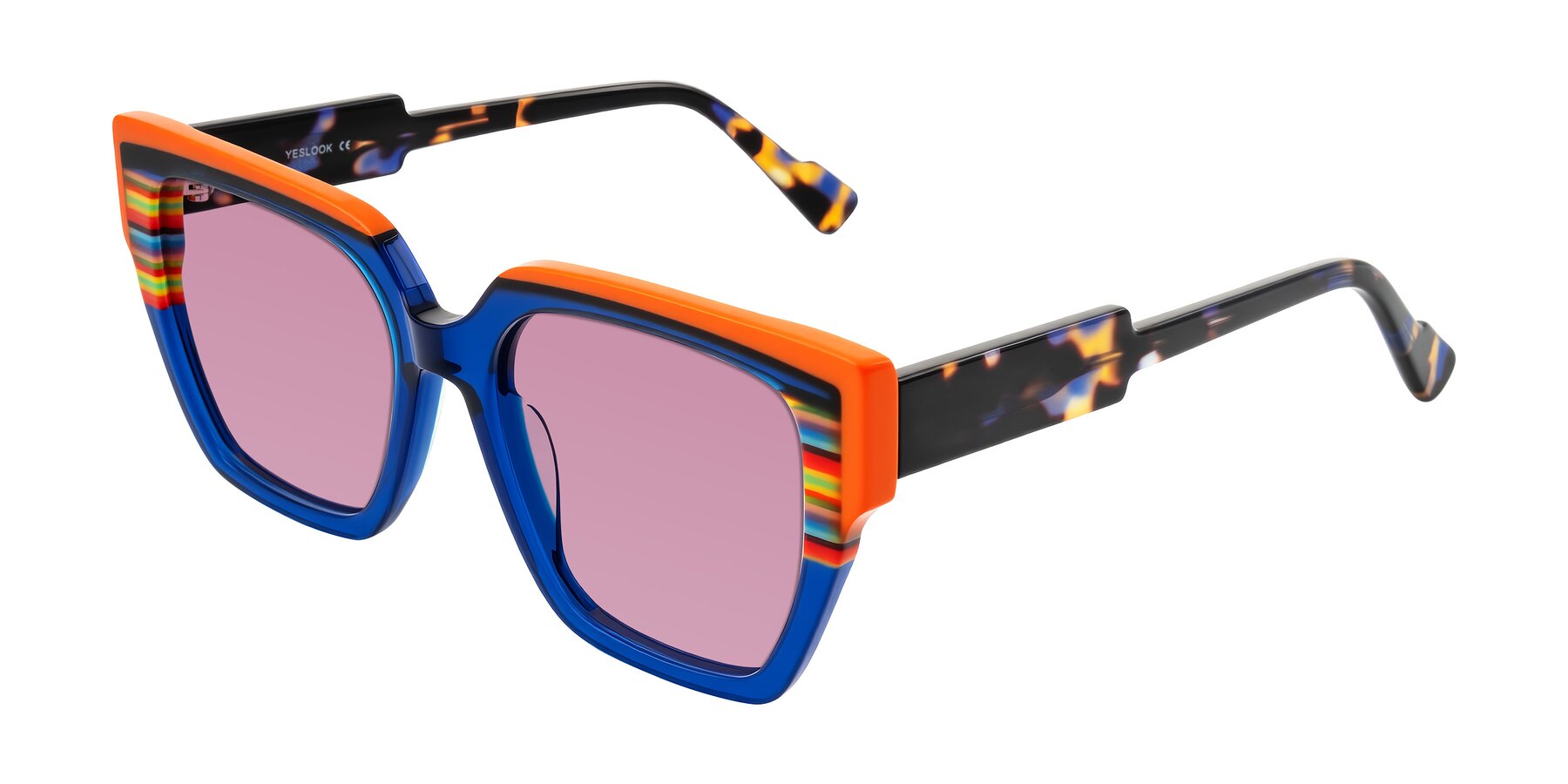 Angle of Delph in Cobalt Sprint with Medium Wine Tinted Lenses