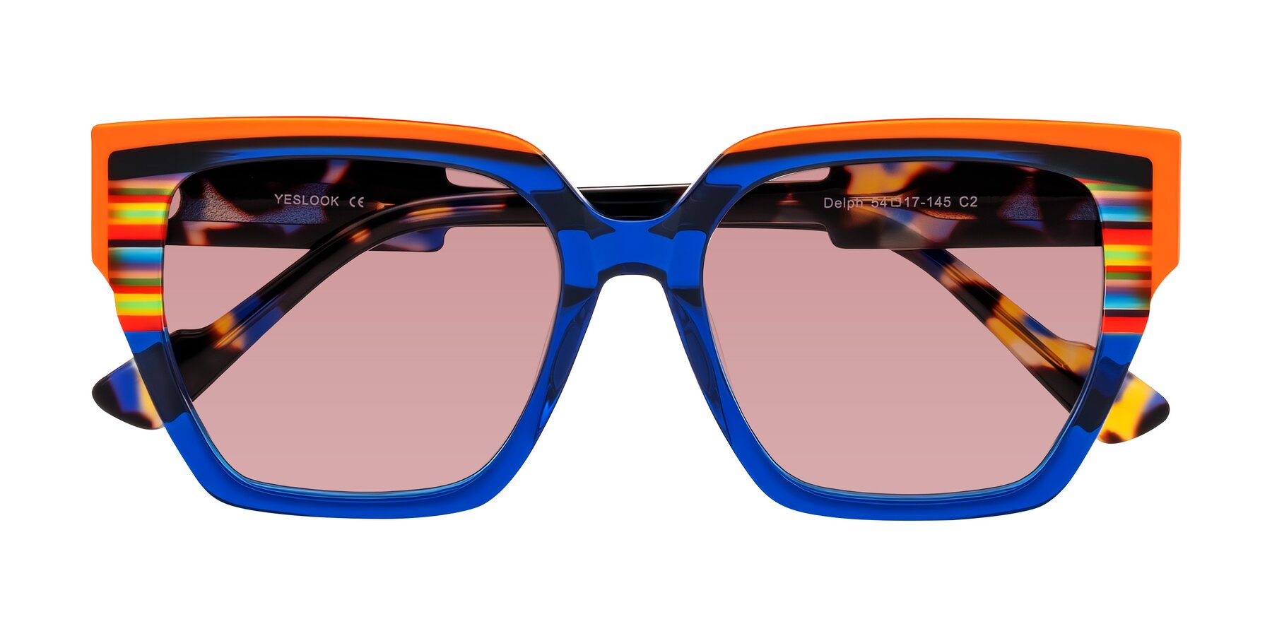 Folded Front of Delph in Cobalt Sprint with Medium Garnet Tinted Lenses