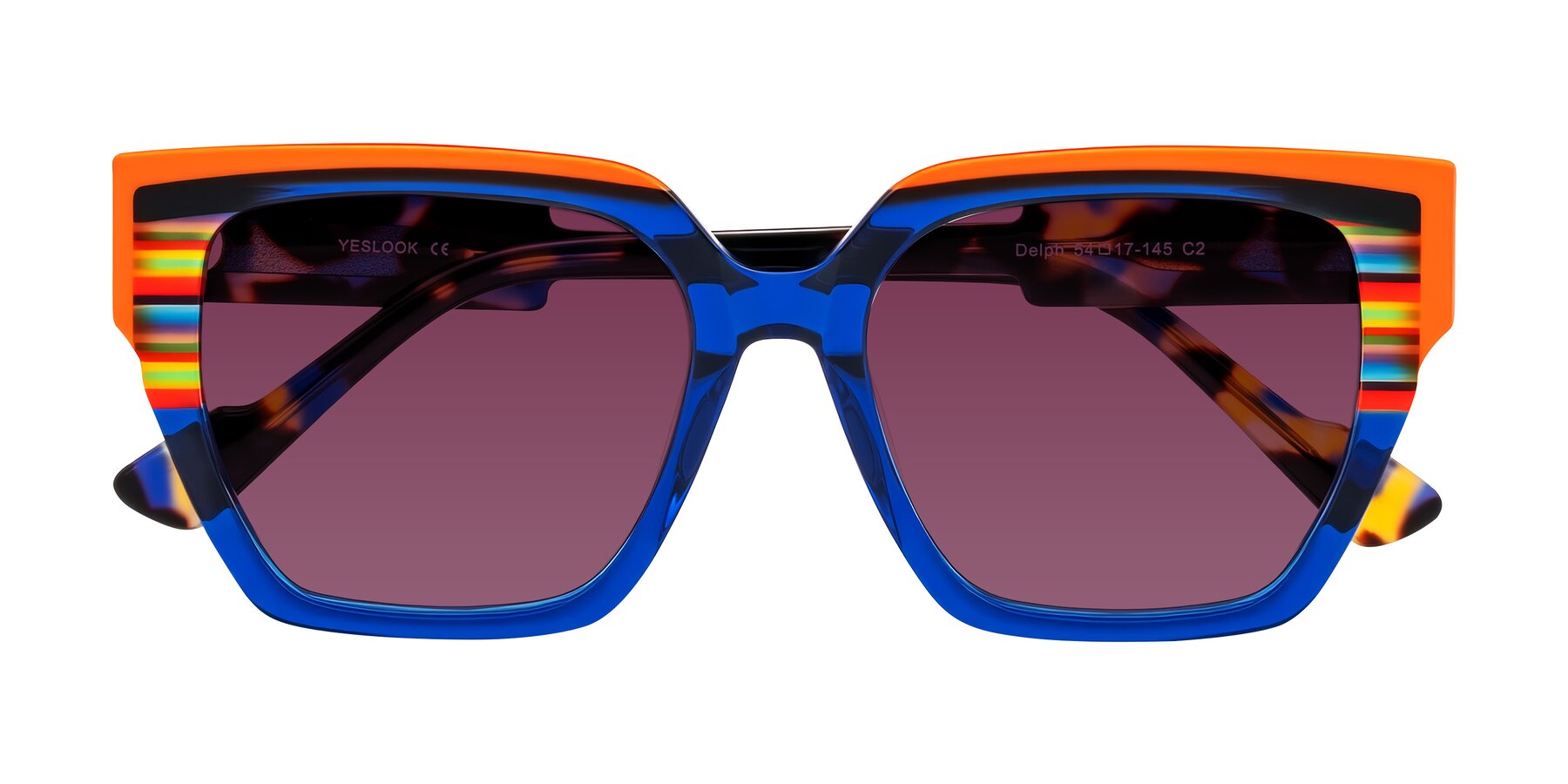 Folded Front of Delph in Cobalt Sprint with Wine Tinted Lenses