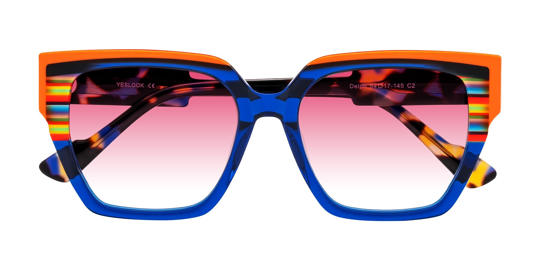 Folded Front of Delph in Cobalt Sprint with Pink Gradient Lenses
