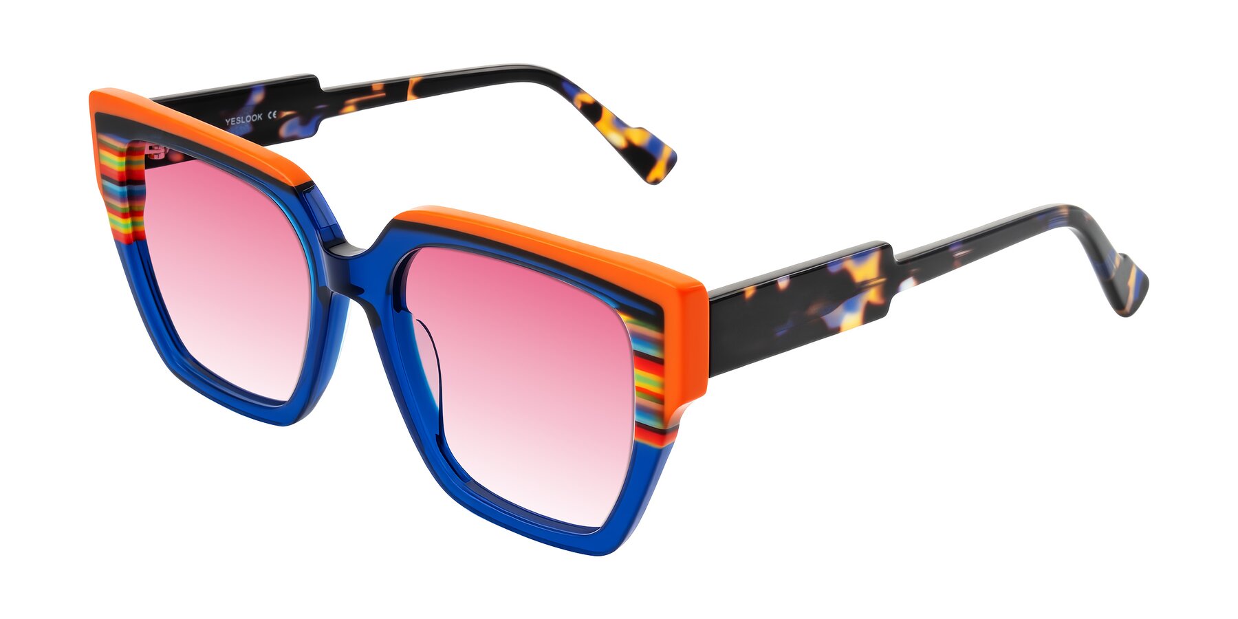 Angle of Delph in Cobalt Sprint with Pink Gradient Lenses