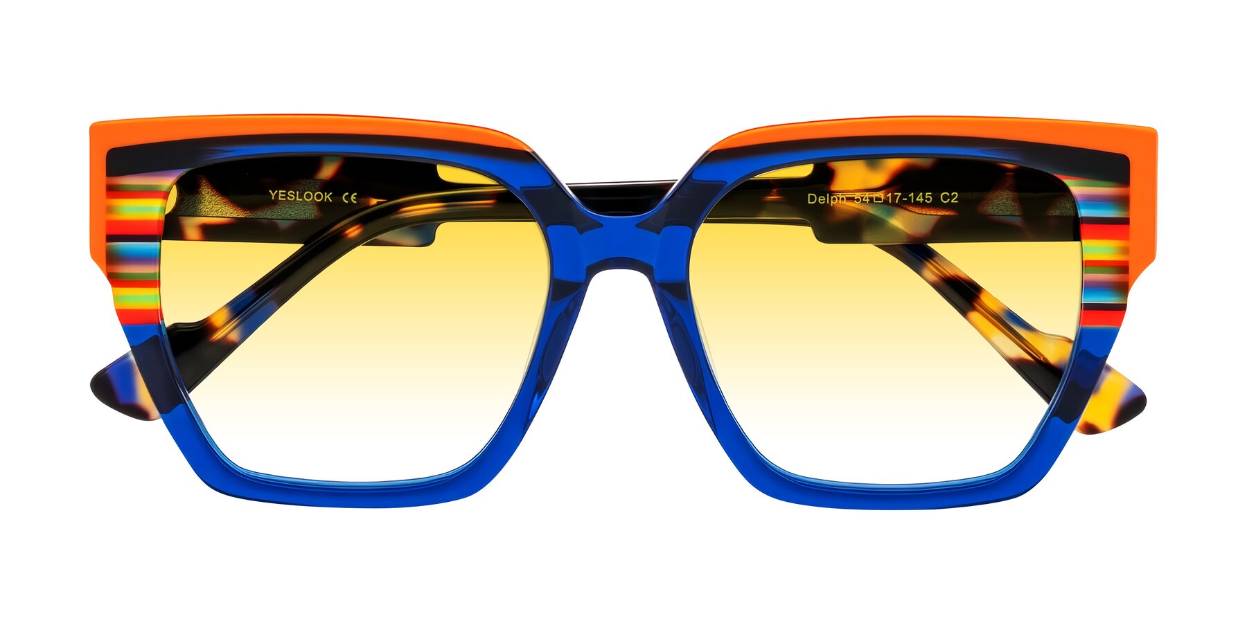 Folded Front of Delph in Cobalt Sprint with Yellow Gradient Lenses