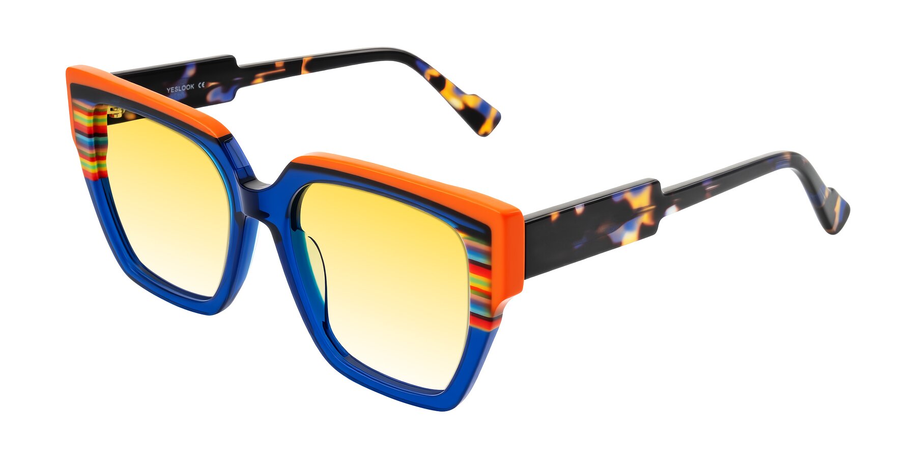 Angle of Delph in Cobalt Sprint with Yellow Gradient Lenses