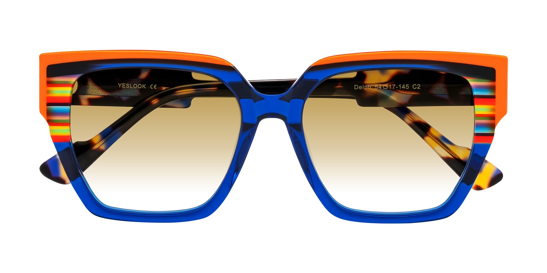 Folded Front of Delph in Cobalt Sprint with Champagne Gradient Lenses