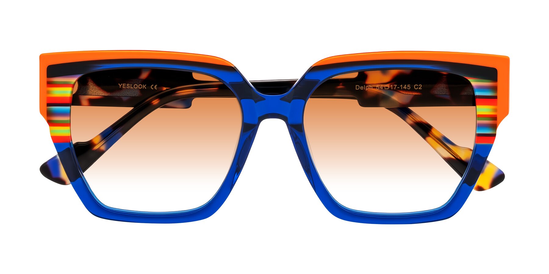 Folded Front of Delph in Cobalt Sprint with Orange Gradient Lenses