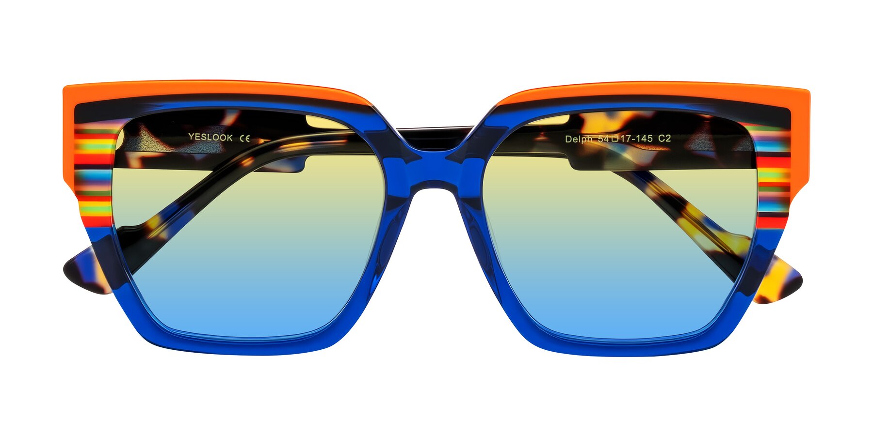Folded Front of Delph in Cobalt Sprint with Yellow / Blue Gradient Lenses