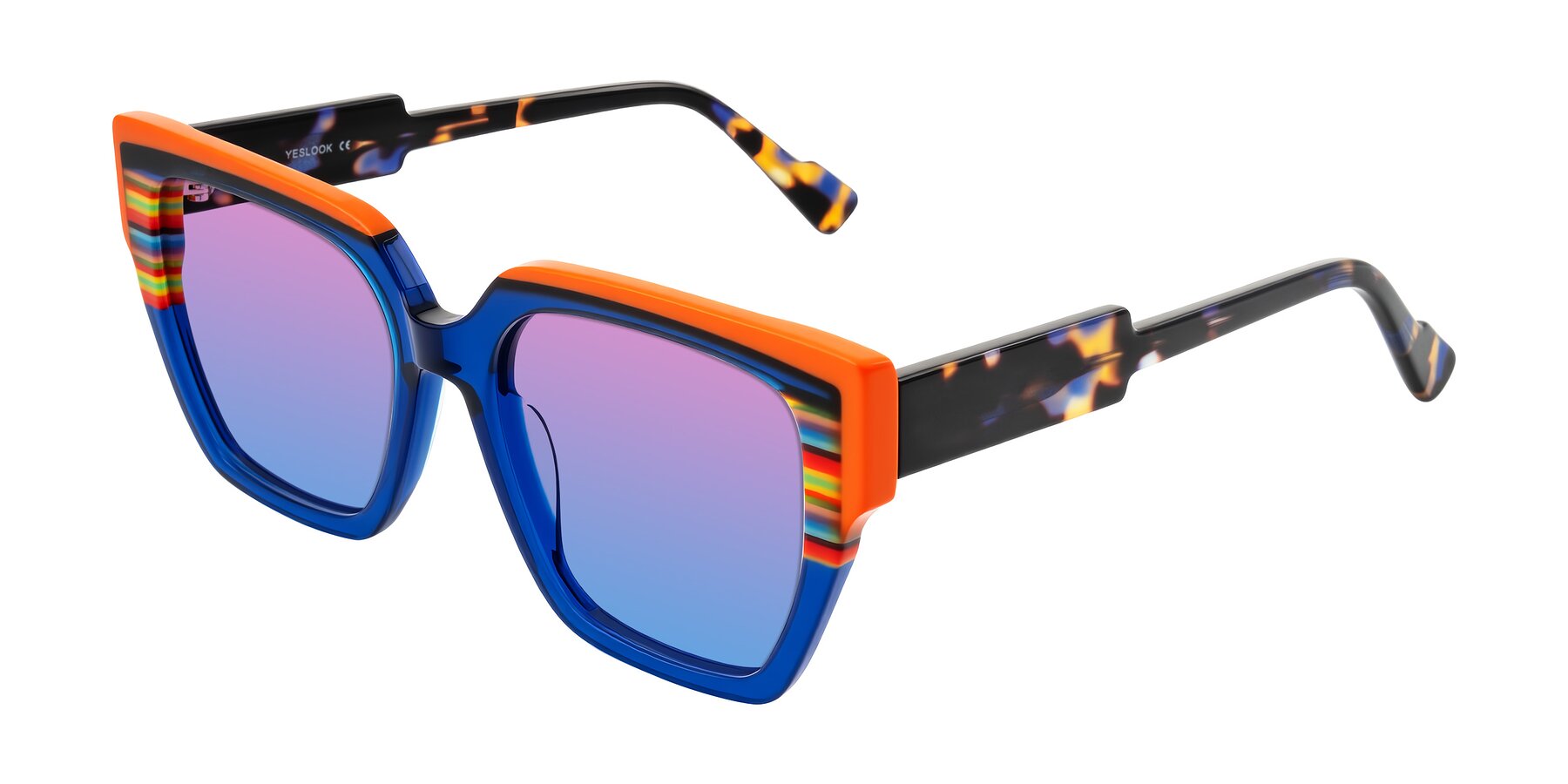 Angle of Delph in Cobalt Sprint with Pink / Blue Gradient Lenses