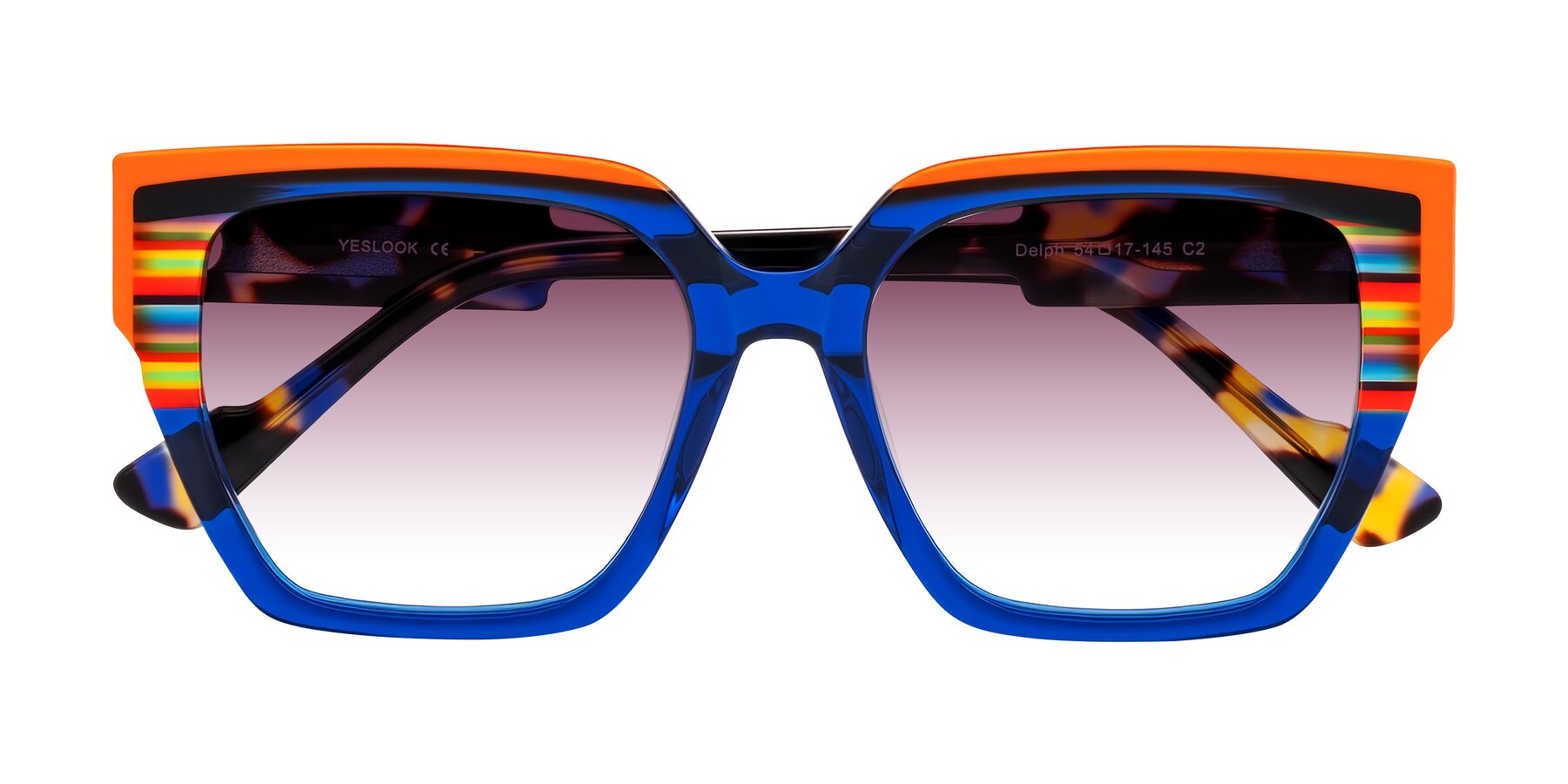 Folded Front of Delph in Cobalt Sprint with Wine Gradient Lenses