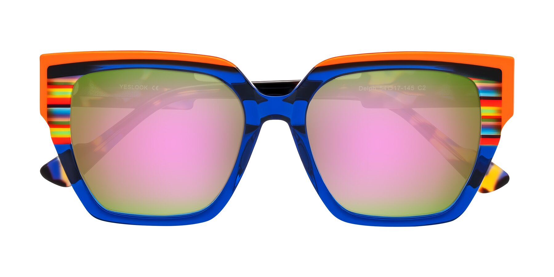 Folded Front of Delph in Cobalt Sprint with Pink Mirrored Lenses