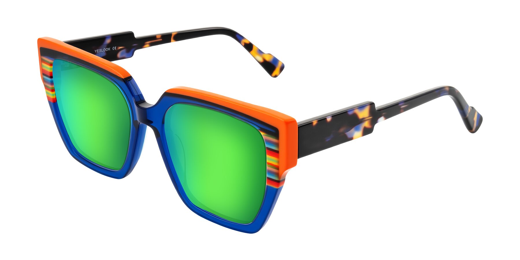 Angle of Delph in Cobalt Sprint with Green Mirrored Lenses