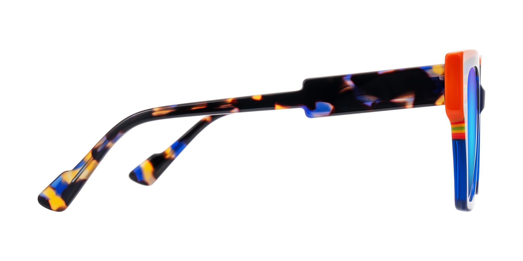 Side of Delph in Cobalt Sprint with Blue Mirrored Lenses