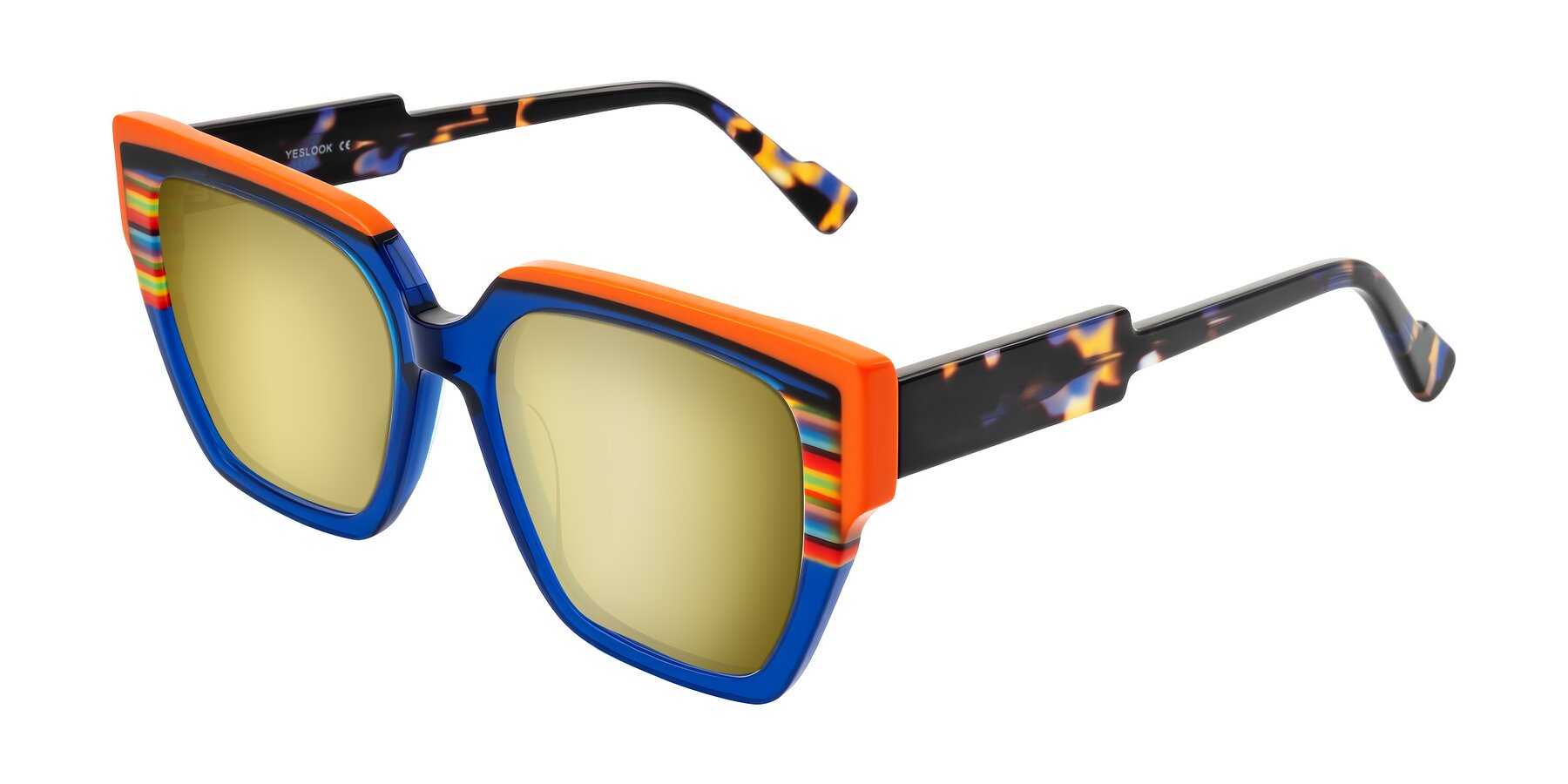 Angle of Delph in Cobalt Sprint with Gold Mirrored Lenses