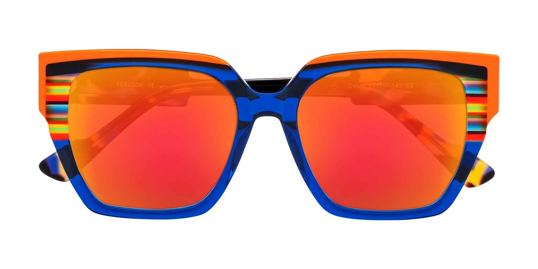 Folded Front of Delph in Cobalt Sprint with Red Gold Mirrored Lenses