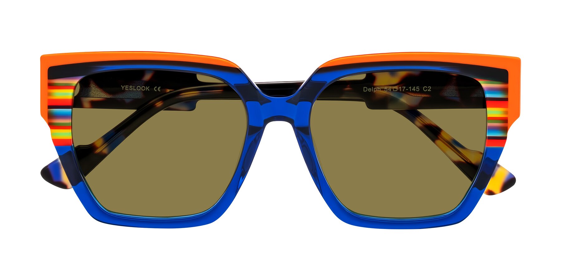 Folded Front of Delph in Cobalt Sprint with Brown Polarized Lenses