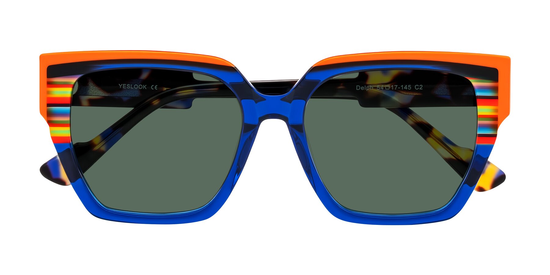 Folded Front of Delph in Cobalt Sprint with Green Polarized Lenses