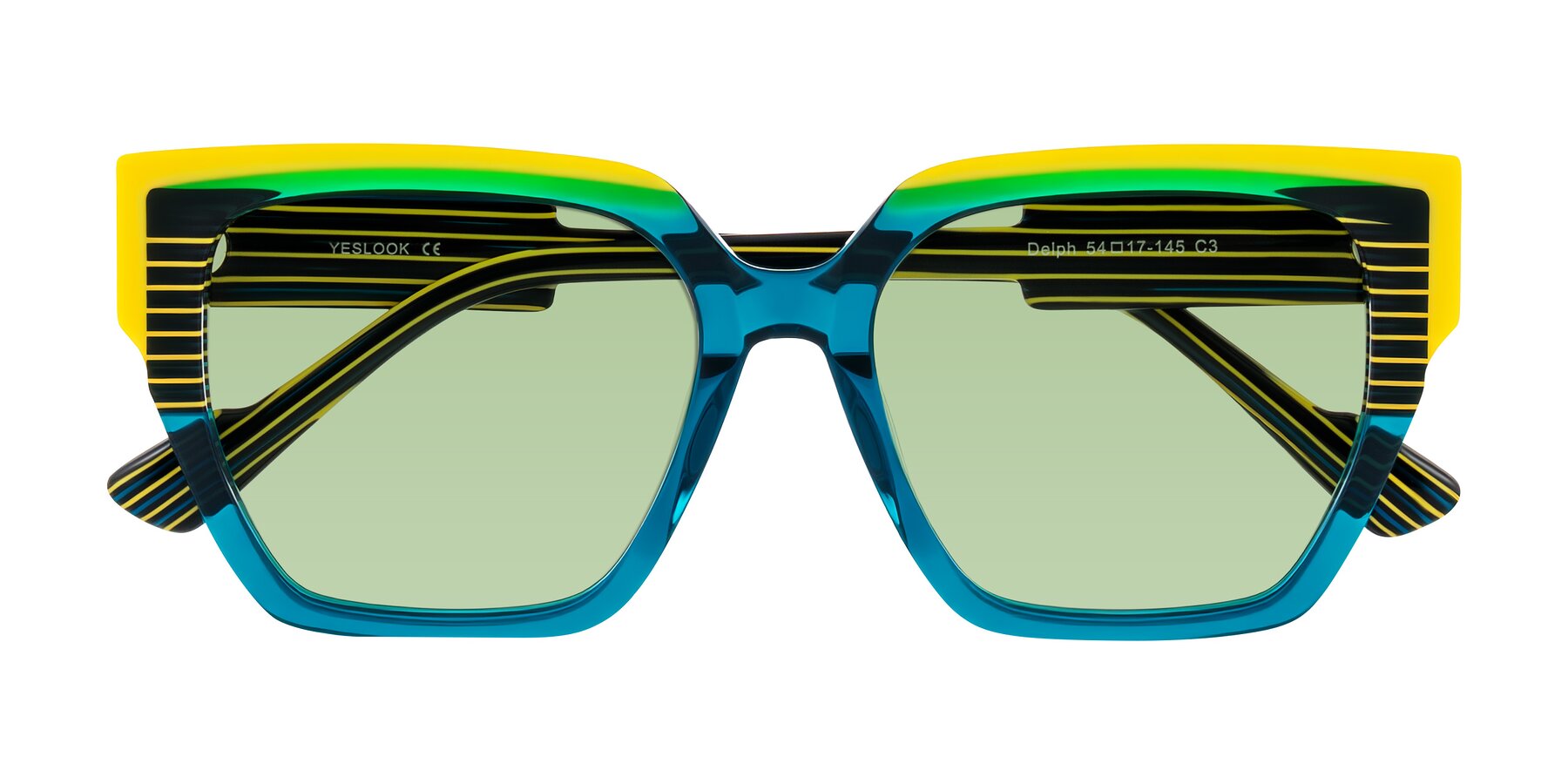 Folded Front of Delph in Petrol Rally with Medium Green Tinted Lenses